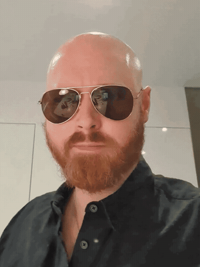 Bald Man With Red Beard And Sunglasses GIF