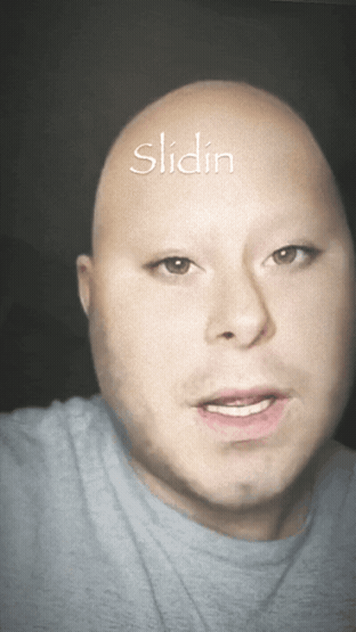 Bald Man With Slidin On Head GIF