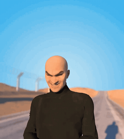Bald Smiling Man In Black Shirt GIF