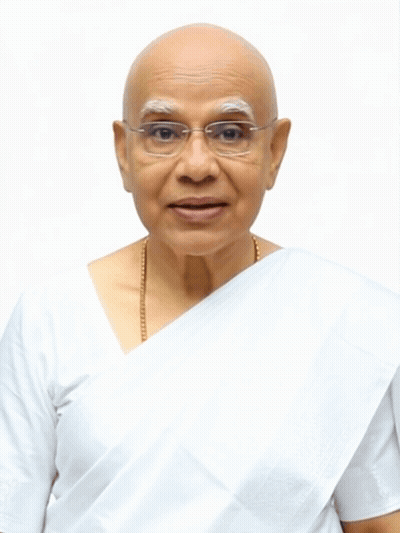 Bald Woman In Glasses And White Saree GIF