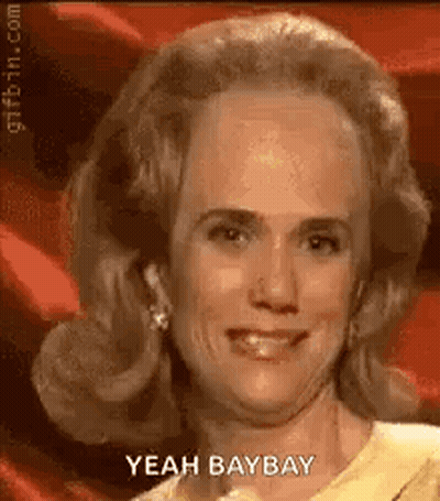 Bald Woman Smiling Yeah Bay Bay GIF