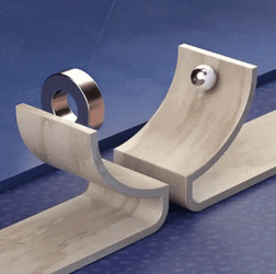 Ball Going Through Swinging Pendulum GIF