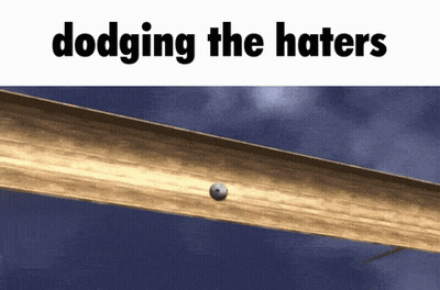 Ball On Roller Coaster Dodging The Haters GIF
