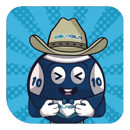 Ball Wearing Cowboy Hat Saying Bolagila Sticker