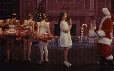 Ballerinas In Front Of Santa Claus GIF