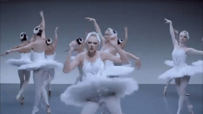Ballerinas In White Tutus Dancing In Circle GIF