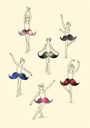 Ballet Dance Mustache Skirt GIF