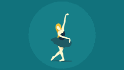 Ballet Dancing Vector Ballerina  GIF