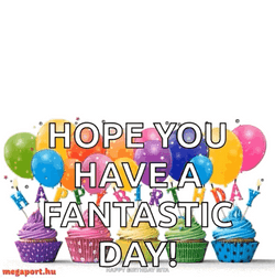 Balloon And Cupcakes Birthday Meme GIF