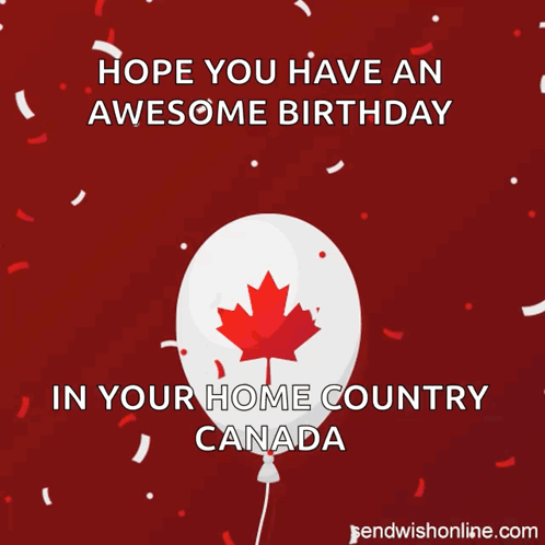 Balloon With Canadian Maple Leaf GIF