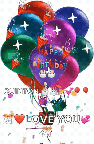 Balloons Saying Happy Birthday Quinton Love You GIF