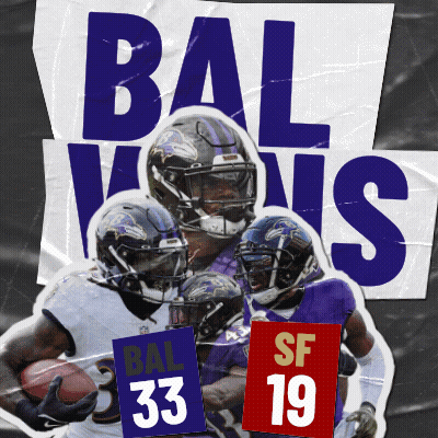 Baltimore Ravens Football Players Holding Ball BAL 33 SF 19 GIF