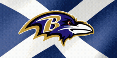 Baltimore Ravens Logo On Blue White Checkered Background GIF