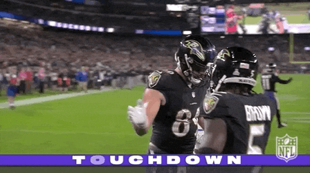 Baltimore Ravens Mark Andrews Touchdown Hand Shake GIF
