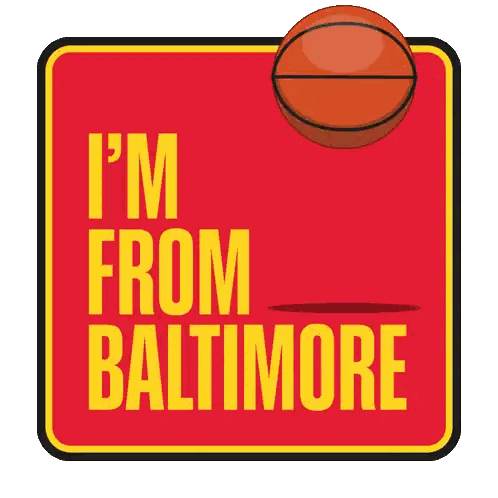 Baltimore Sign With Basketball Sticker