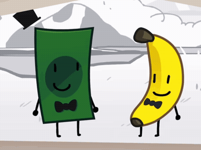 Banana And Dollar Bill Standing Together GIF