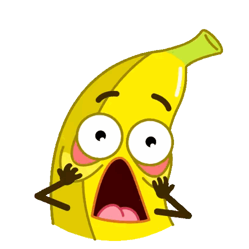 Banana Cartoon With Blue Eyes Sticker