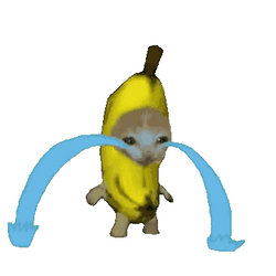 Banana Cat Meme Crying In Sadness GIF