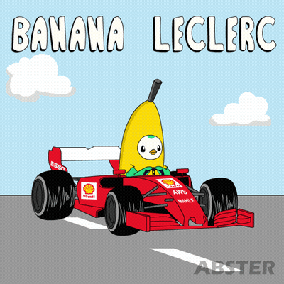 Banana Driving Red Race Car GIF