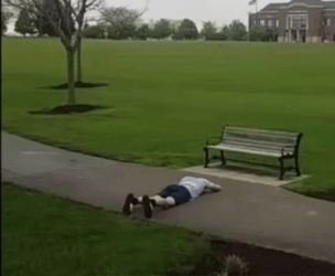Banana Man Slipping On The Park GIF