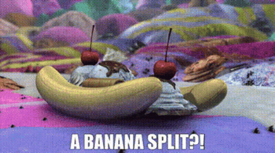 Banana Split With Ice Cream And Cherry GIF