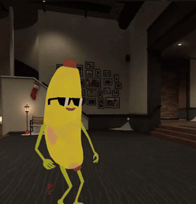 Banana Wearing Sunglasses Walking GIF