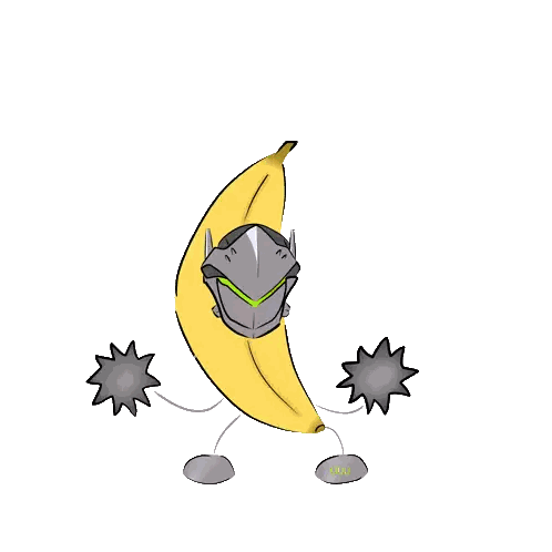 Banana With Arms Legs And Helmet Sticker
