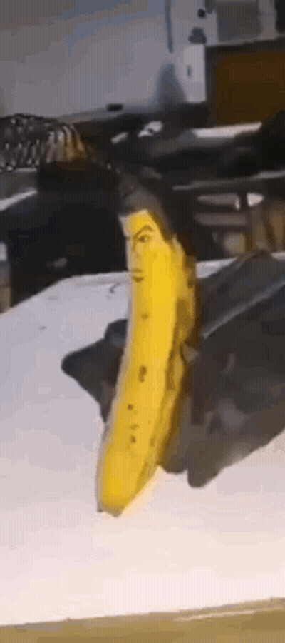 Banana With Painted Face GIF