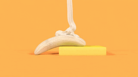 Banana With Whipped Cream GIF