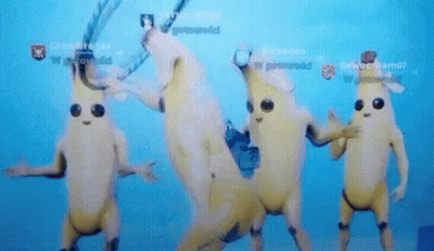 Bananas Dancing In Front Of Blue Screen GIF