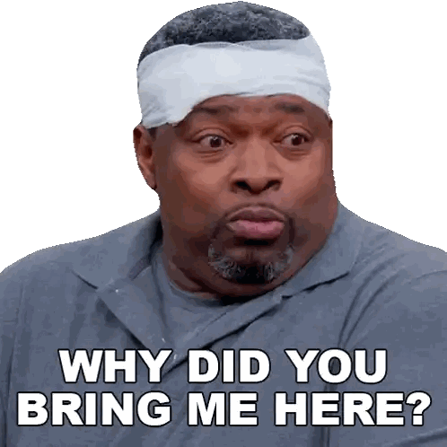 Bandaged Man Asks Why Did You Bring Me Here Sticker