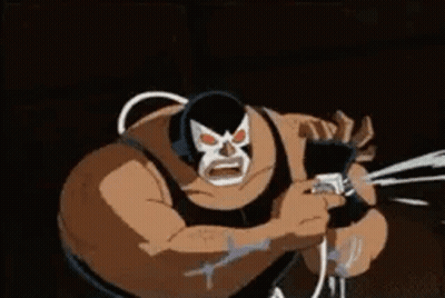 Bane From The Batman Animated Series Is Holding A Gun In His Hand . GIF