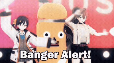 Banger Alert Is Displayed On A Poster With Cartoon Characters GIF