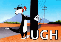 Banging Head Against Wall Sylvester Bugs Bunny Ugh  GIF
