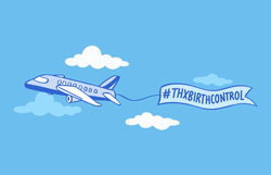 Banner Flying High With Airplane GIF
