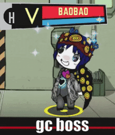 Baobad Standing in Front of GC Boss Sign
