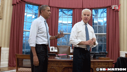 Barack Obama And Joe Biden Drinking GIF