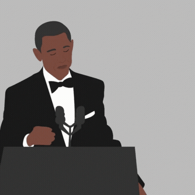 Barack Obama Hand On Mouth At Podium GIF