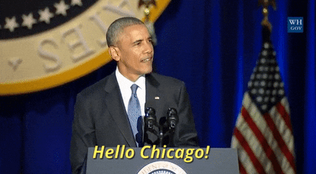 Barack Obama Hello Chicago GIF