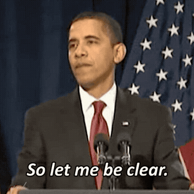 Barack Obama Is Giving A Speech In Front Of An American Flag And Says So Let Me Be Clear GIF