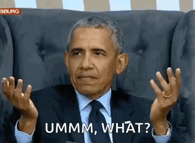 Barack Obama Is Sitting In A Chair Making A Funny Face And Asking , Ummm , What ? GIF