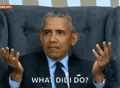 Barack Obama Is Sitting In A Chair Making A Funny Face And Asking What Didi Do ? GIF