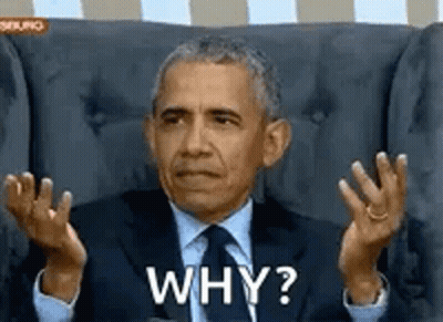 Barack Obama Is Sitting In A Chair Making A Funny Face While Asking Why . GIF