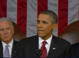 Barack Obama Lip Bite Big Grin GIF