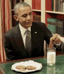 Barack Obama Milk And Cookies GIF