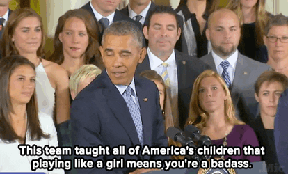 Barack Obama Play Like A Champion Delivering His Speech GIF