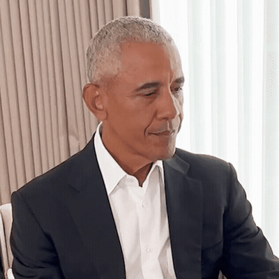 Barack Obama Smiling In White Shirt And Suit GIF