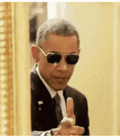 Barack Obama Wearing Sunglasses Pointing At Mirror GIF