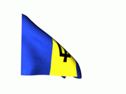 Barbados Flag Animated Waving