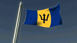 Barbados Waving On Flag Pole